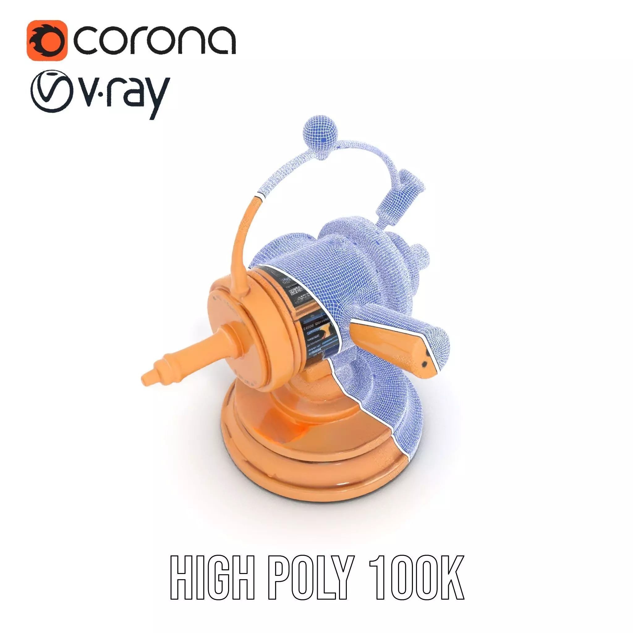 Golden Nautical Telescope model pack Low-poly 3D model_33