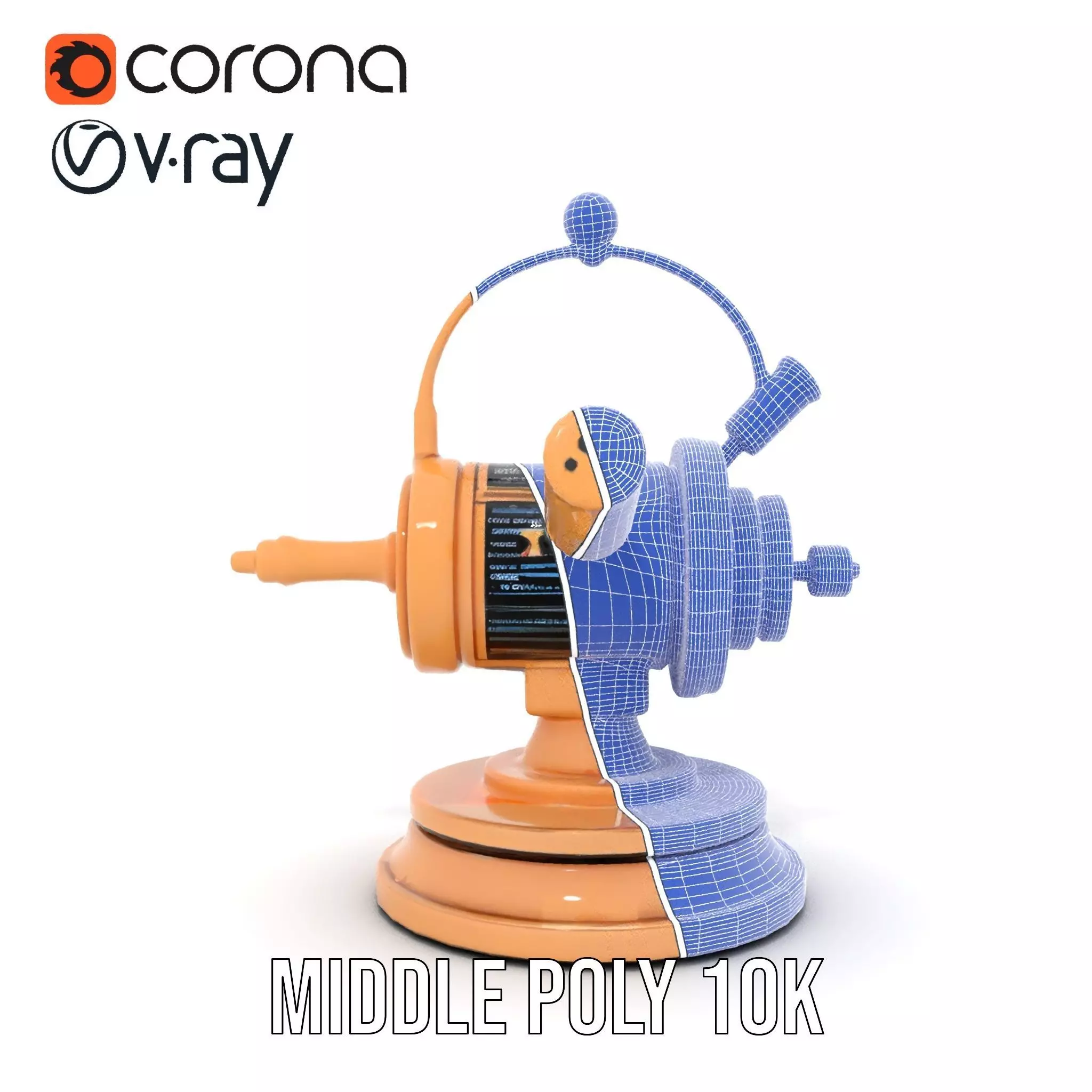 Golden Nautical Telescope model pack Low-poly 3D model_19