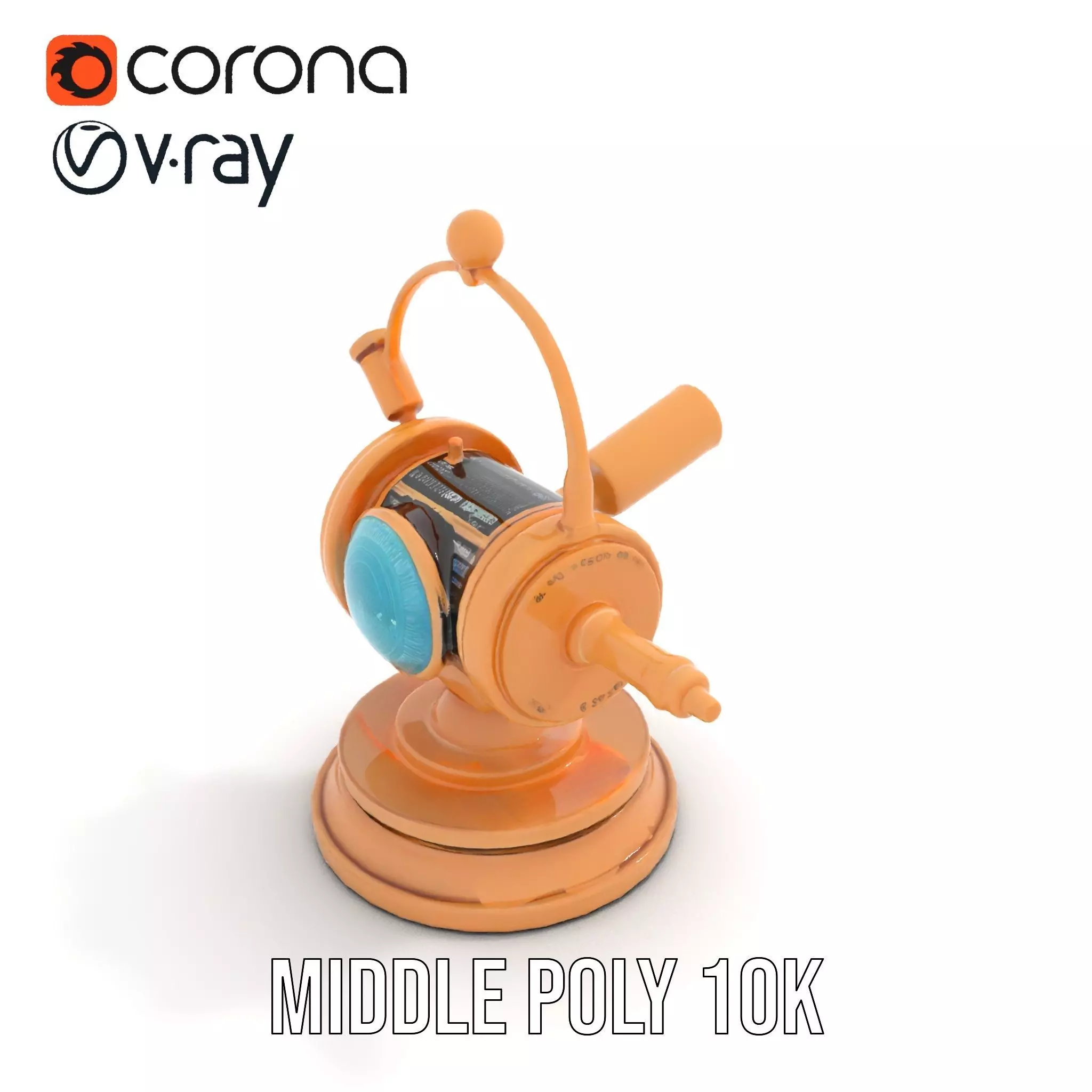 Golden Nautical Telescope model pack Low-poly 3D model_5