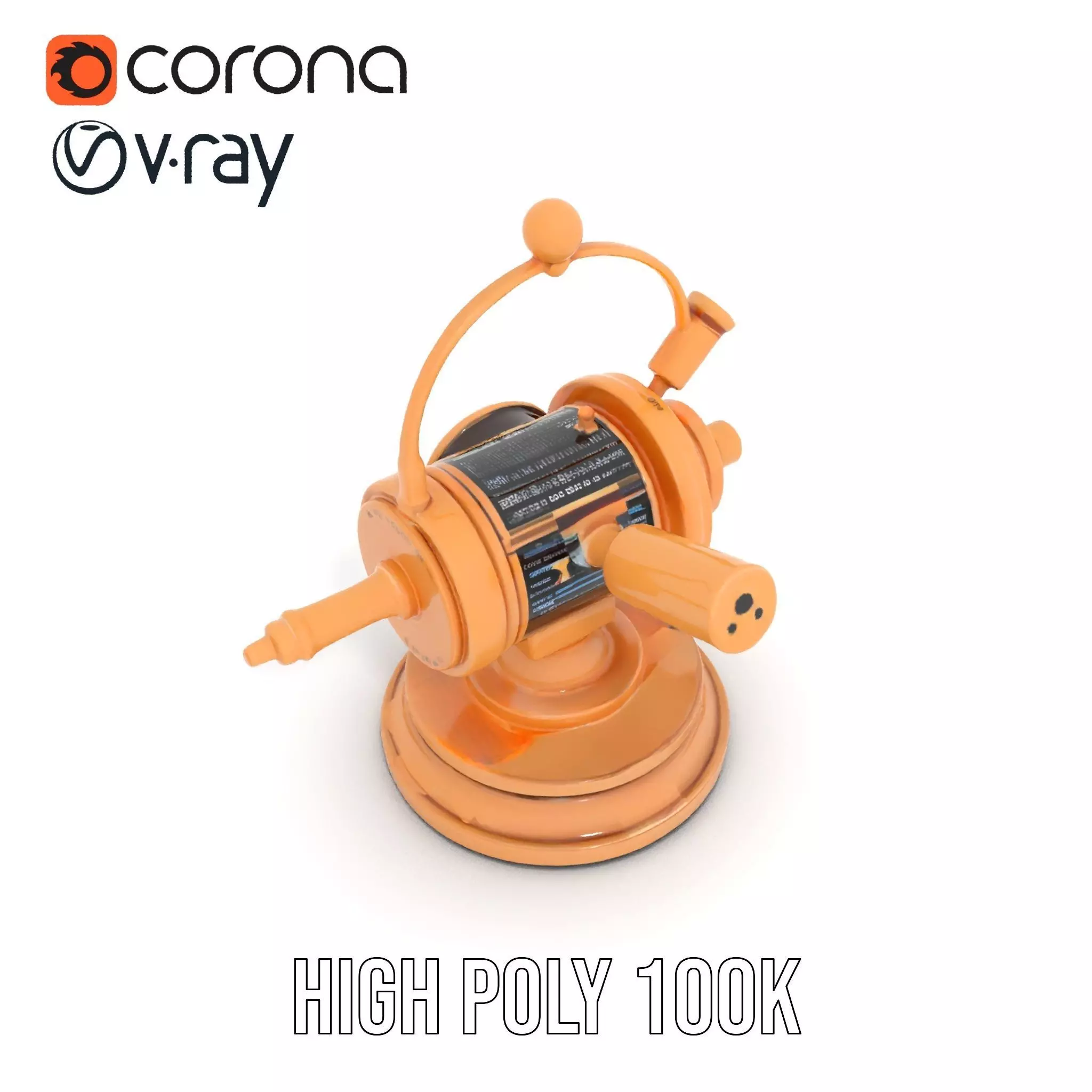 Golden Nautical Telescope model pack Low-poly 3D model_21