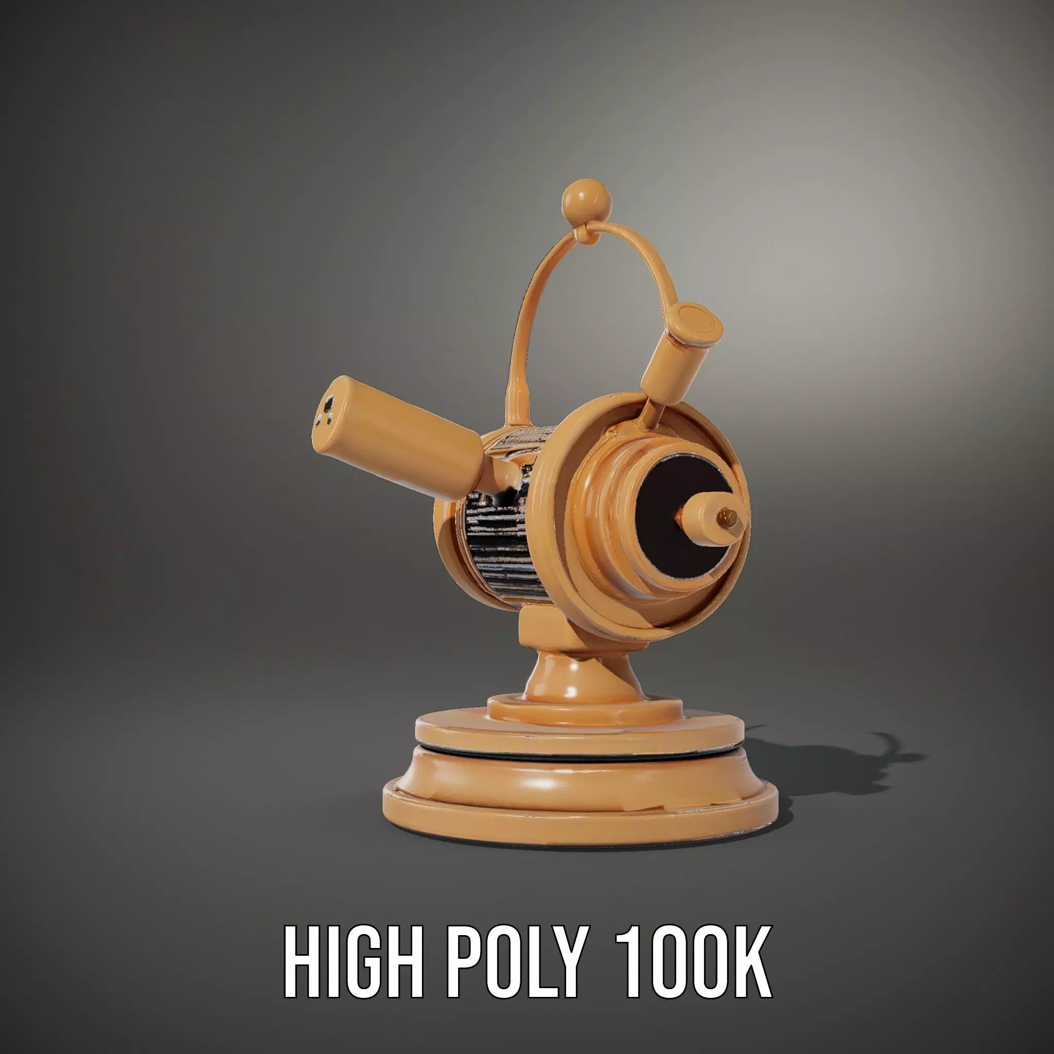 Golden Nautical Telescope model pack Low-poly 3D model_10