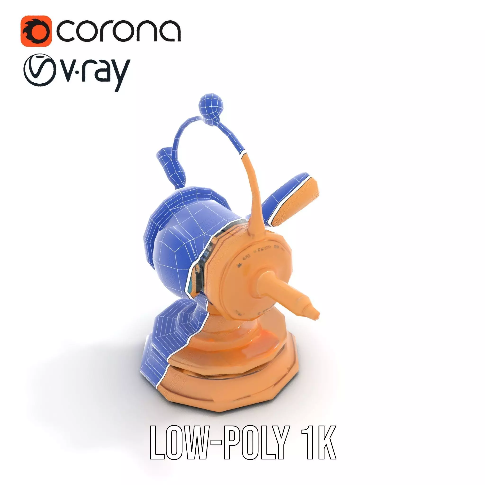 Golden Nautical Telescope model pack Low-poly 3D model_28