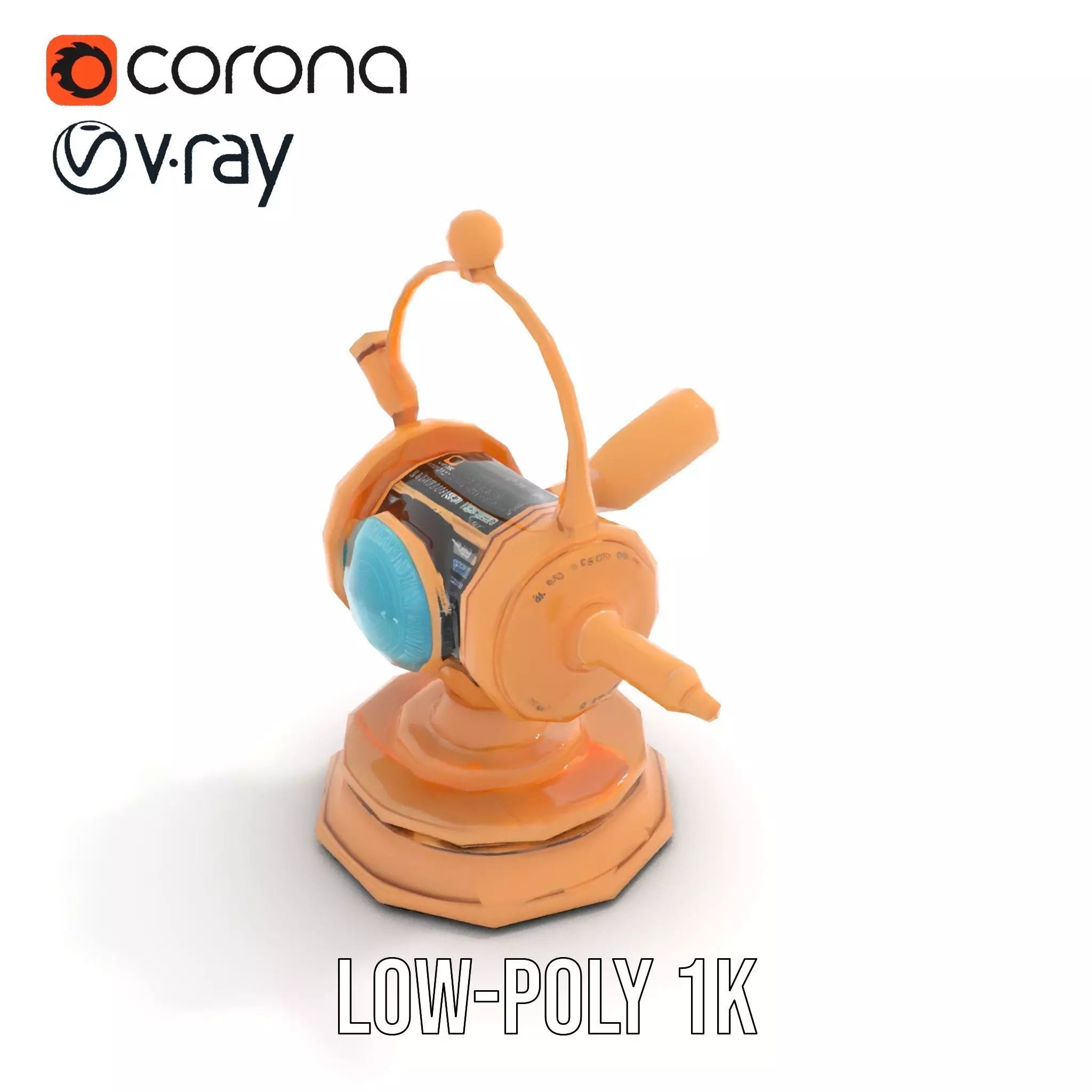 Golden Nautical Telescope model pack Low-poly 3D model_14