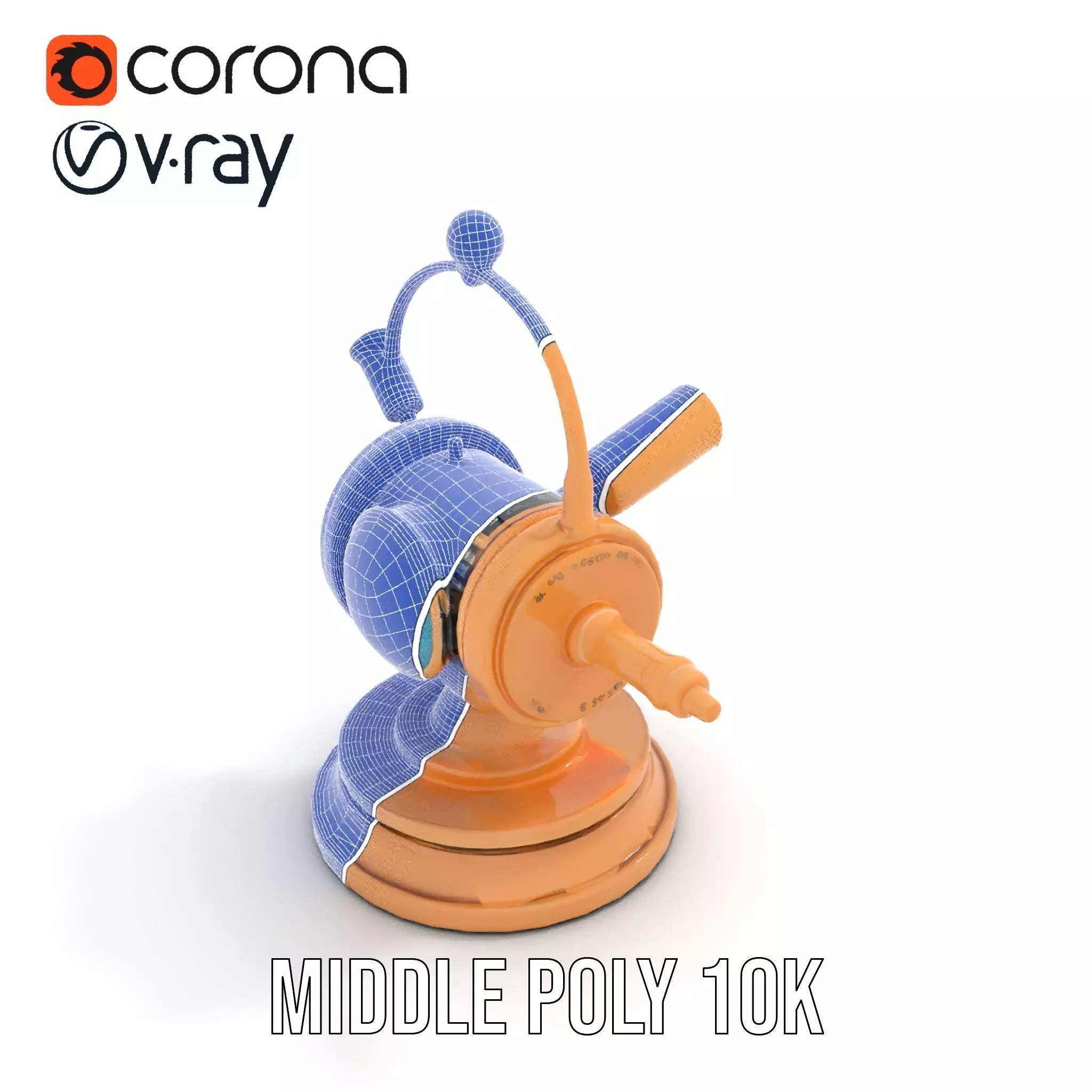 Golden Nautical Telescope model pack Low-poly 3D model_30