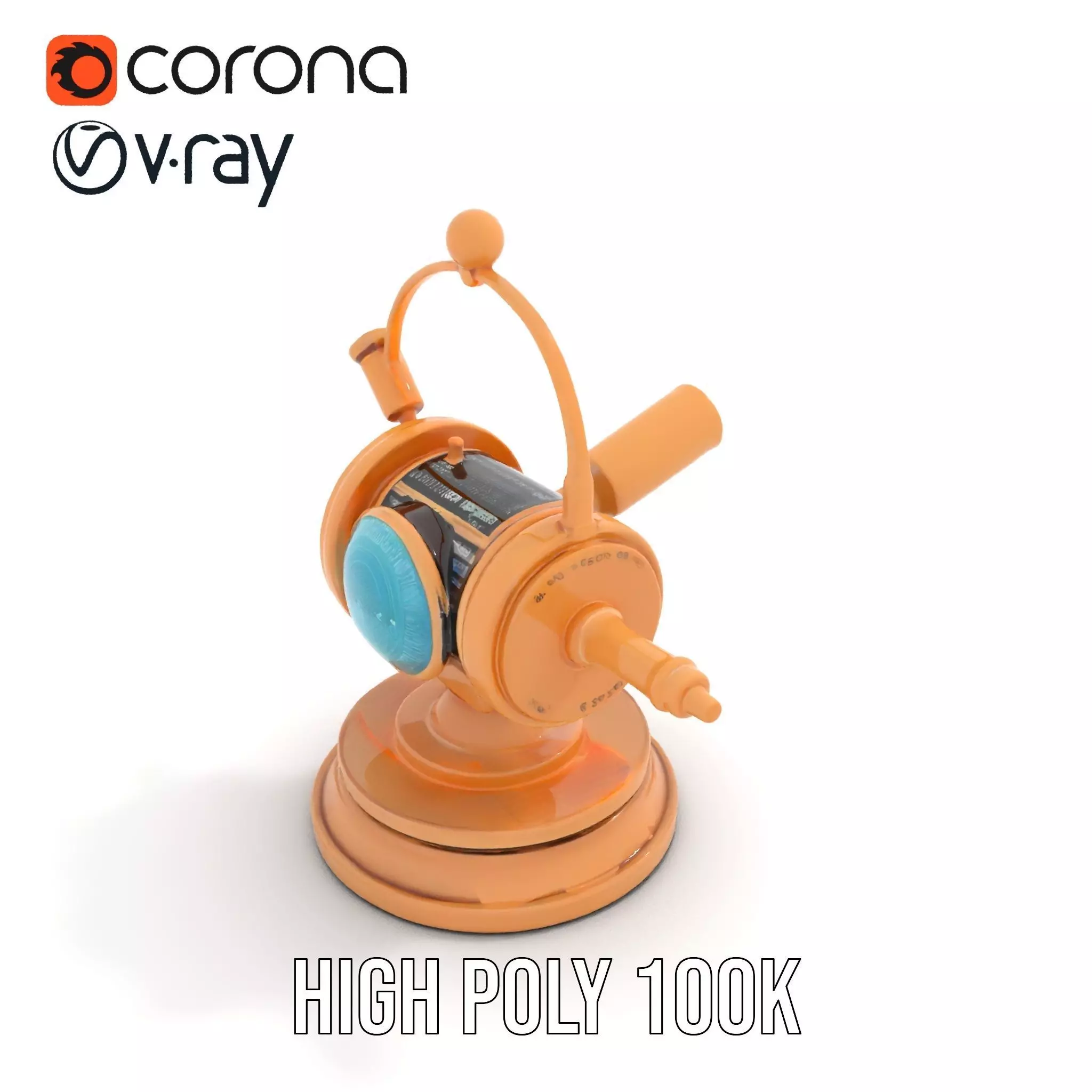 Golden Nautical Telescope model pack Low-poly 3D model_15