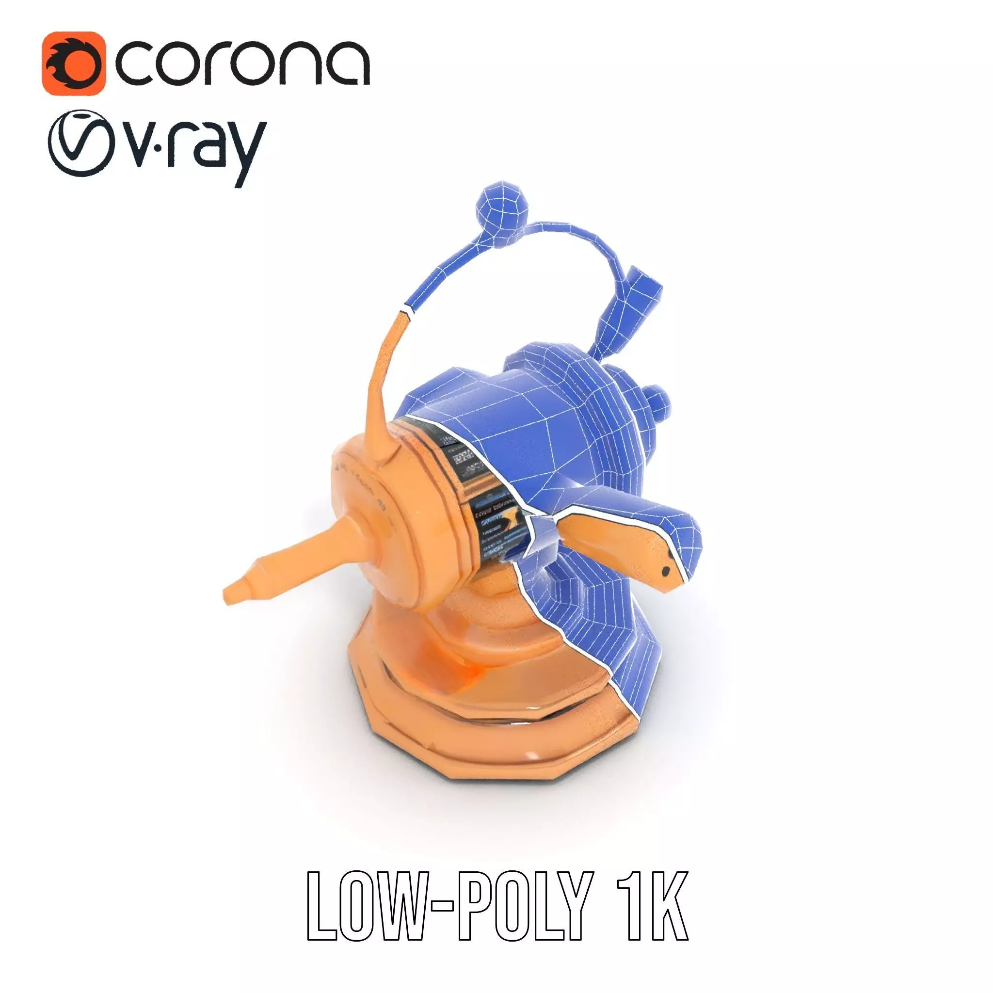 Golden Nautical Telescope model pack Low-poly 3D model_25