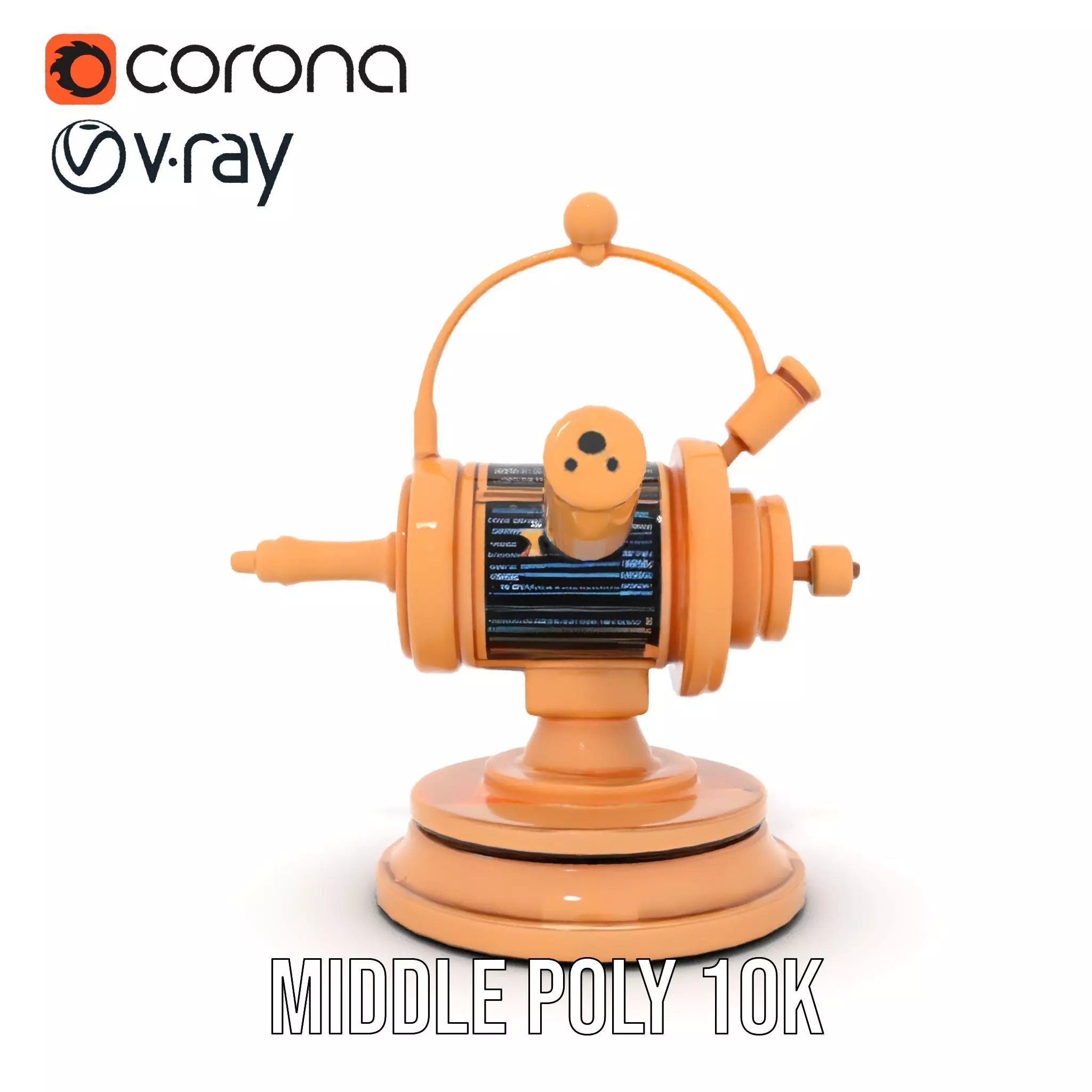 Golden Nautical Telescope model pack Low-poly 3D model_13