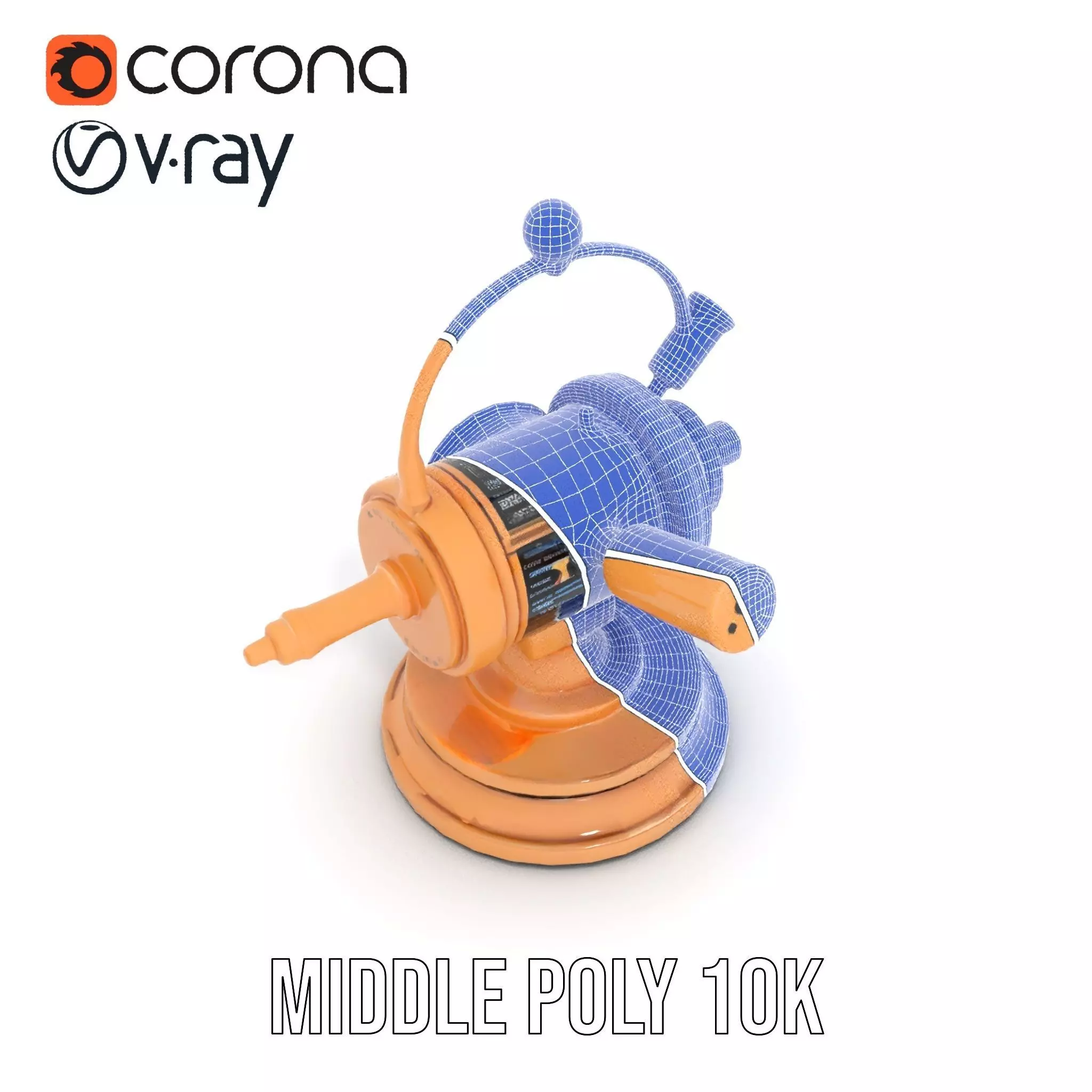 Golden Nautical Telescope model pack Low-poly 3D model_16