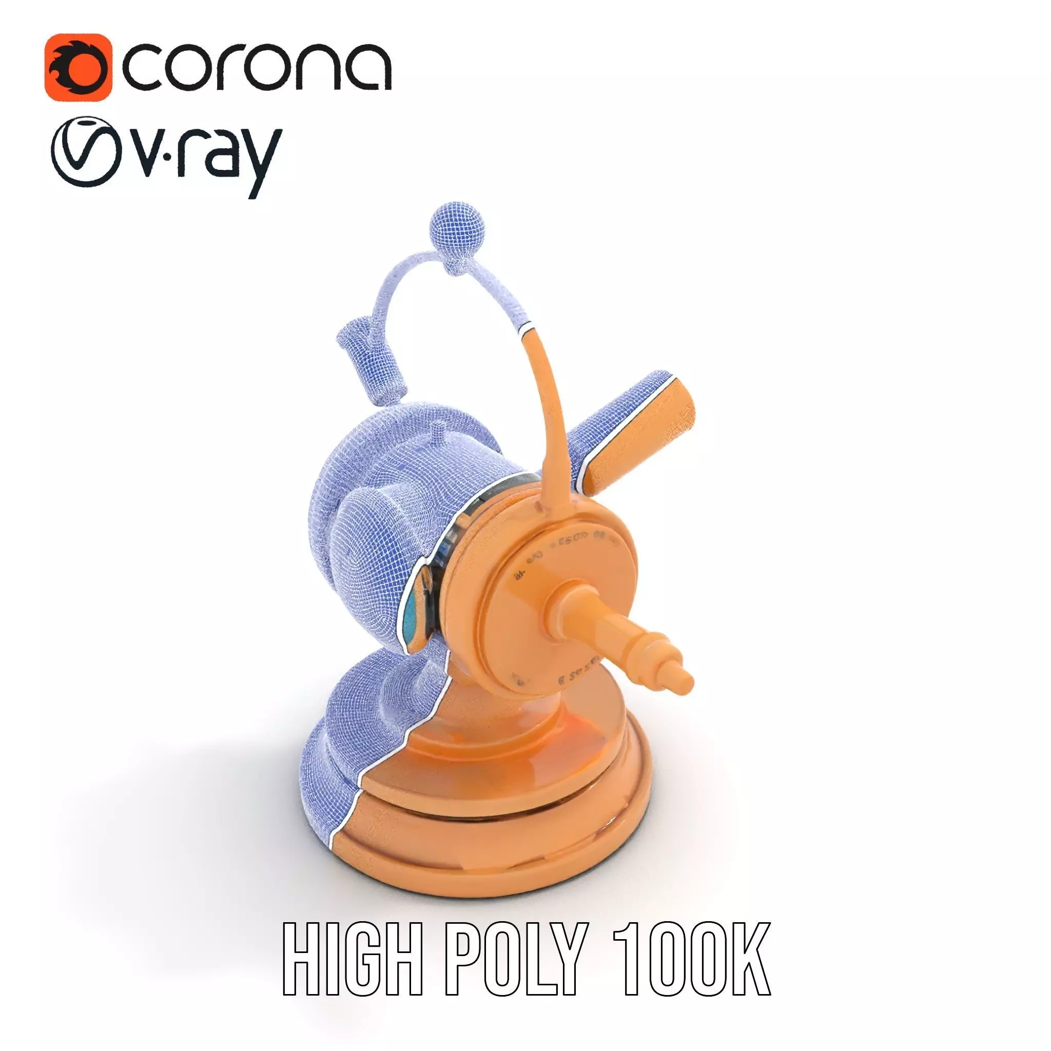 Golden Nautical Telescope model pack Low-poly 3D model_29