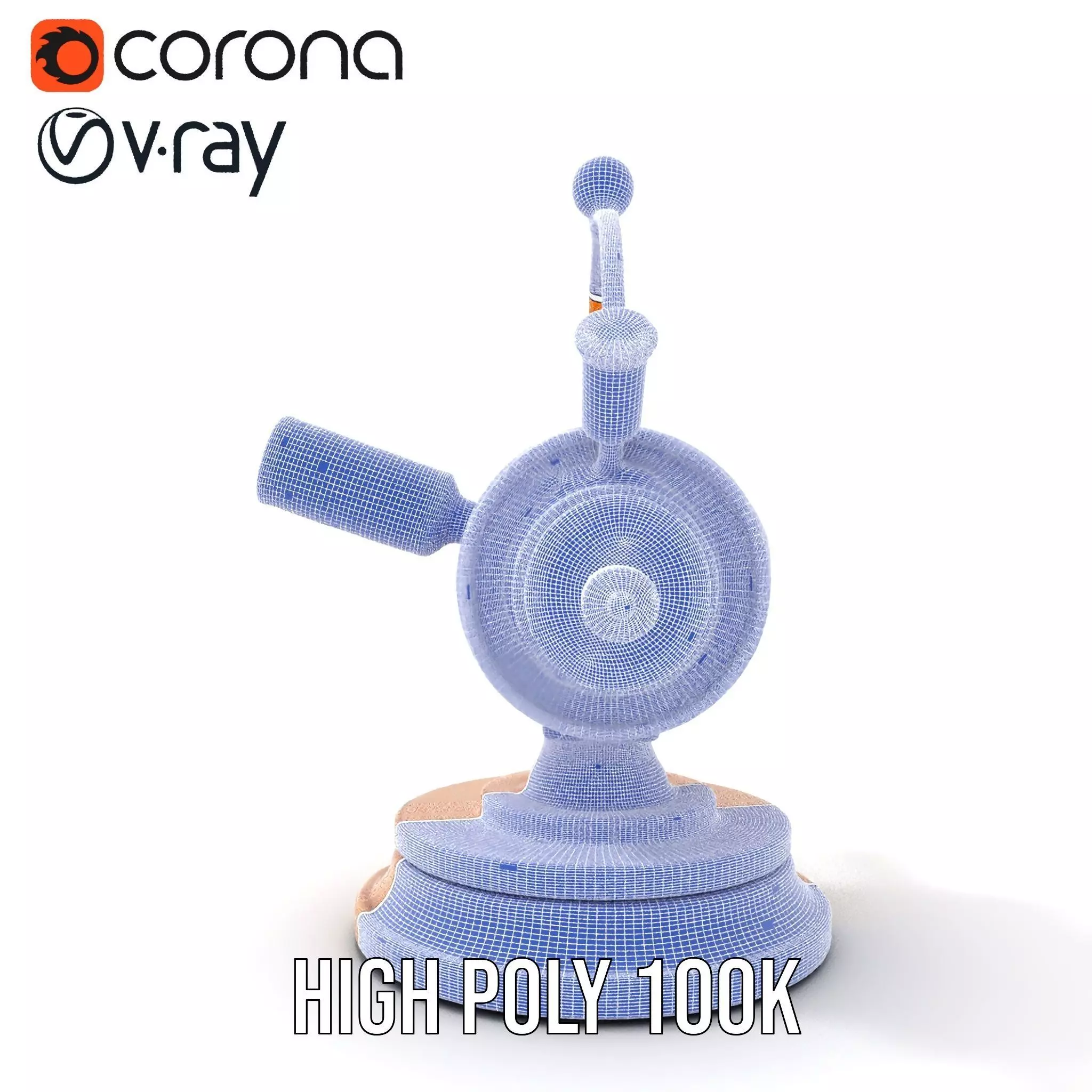 Golden Nautical Telescope model pack Low-poly 3D model_34