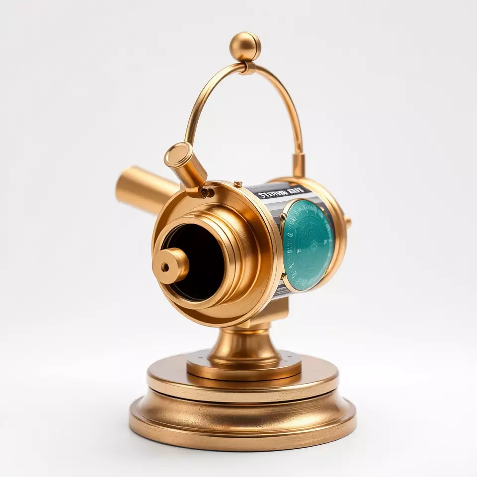 Golden Nautical Telescope model pack Low-poly 3D model_2