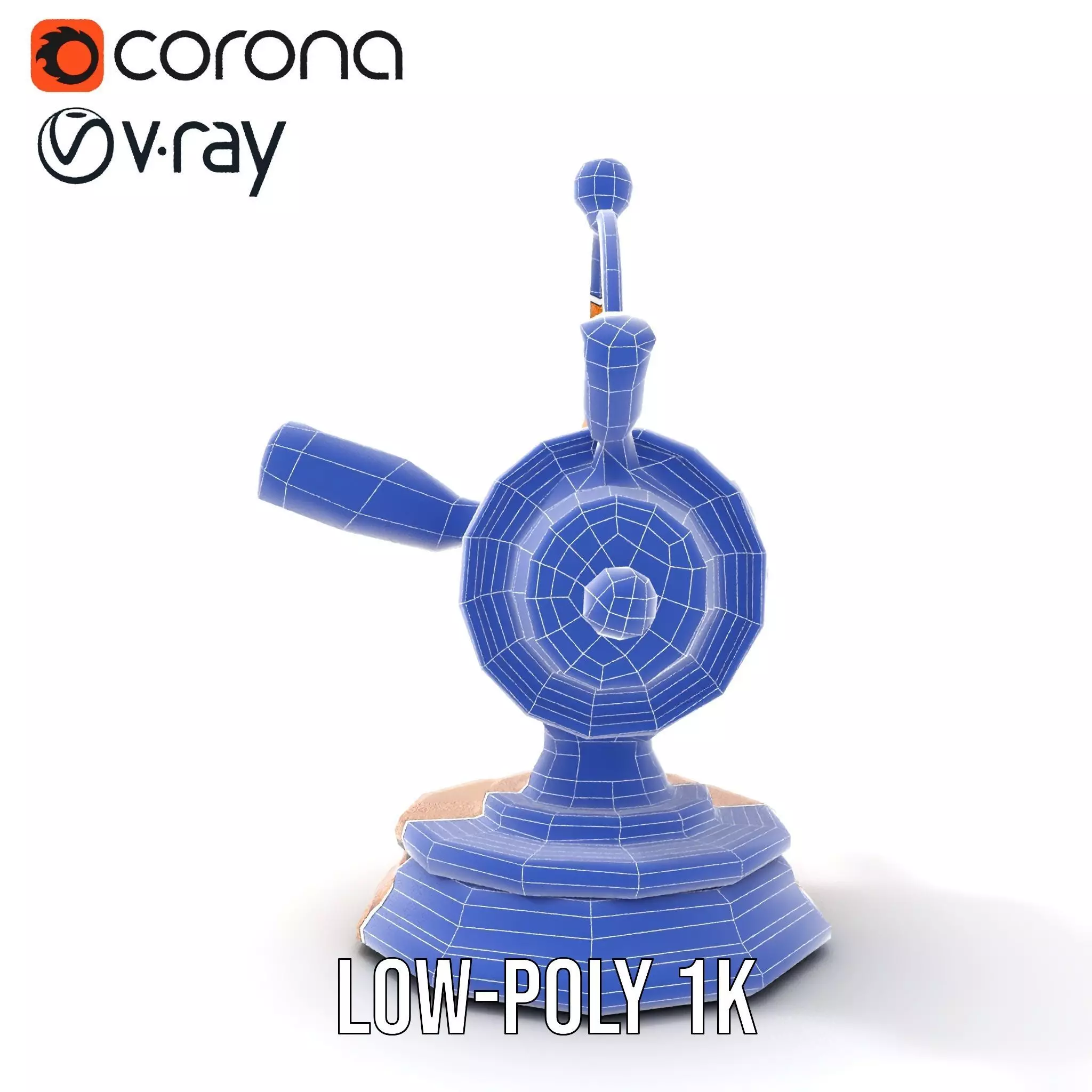 Golden Nautical Telescope model pack Low-poly 3D model_31