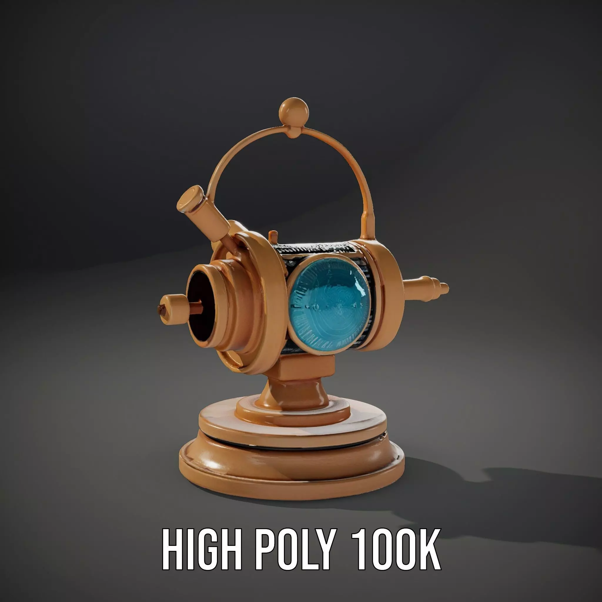 Golden Nautical Telescope model pack Low-poly 3D model_8