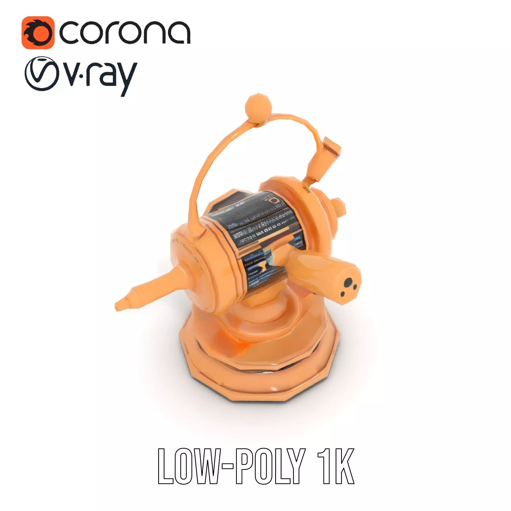 Golden Nautical Telescope model pack Low-poly 3D model_9