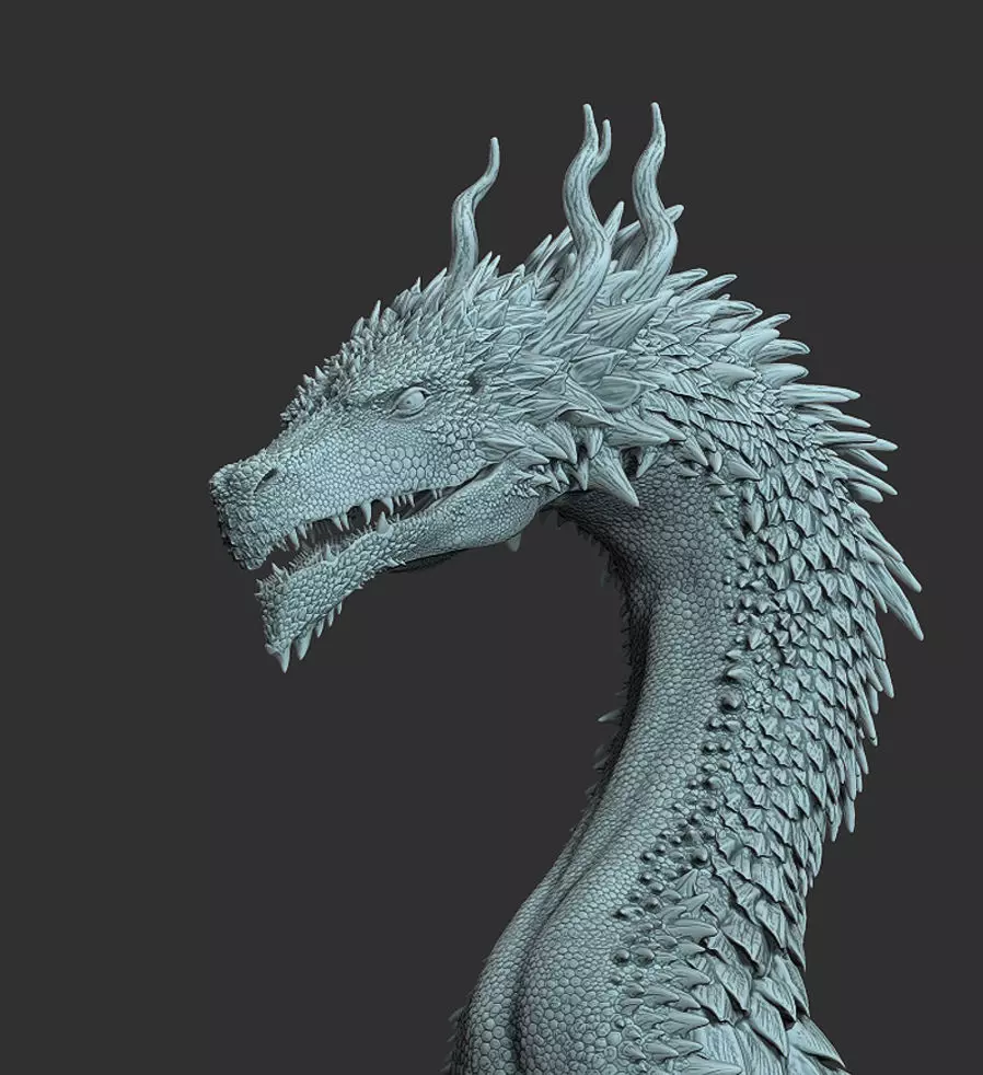 Very detailed Dragon Head Sculpt 3D model