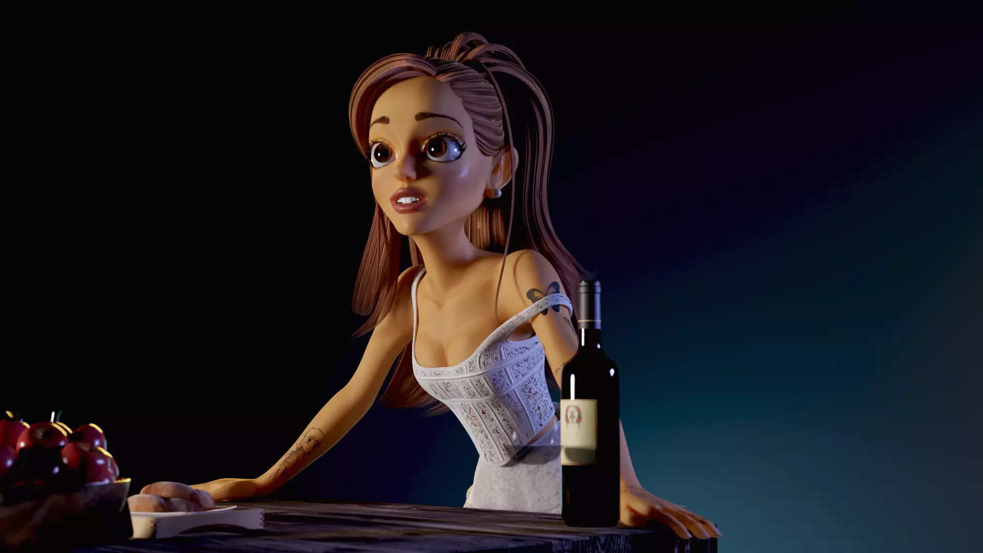 Ariana Grande Stylized 3D Character Rigged 3D model