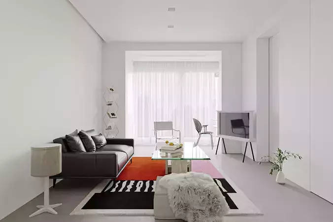 Modern living room dining room interior scenes 463