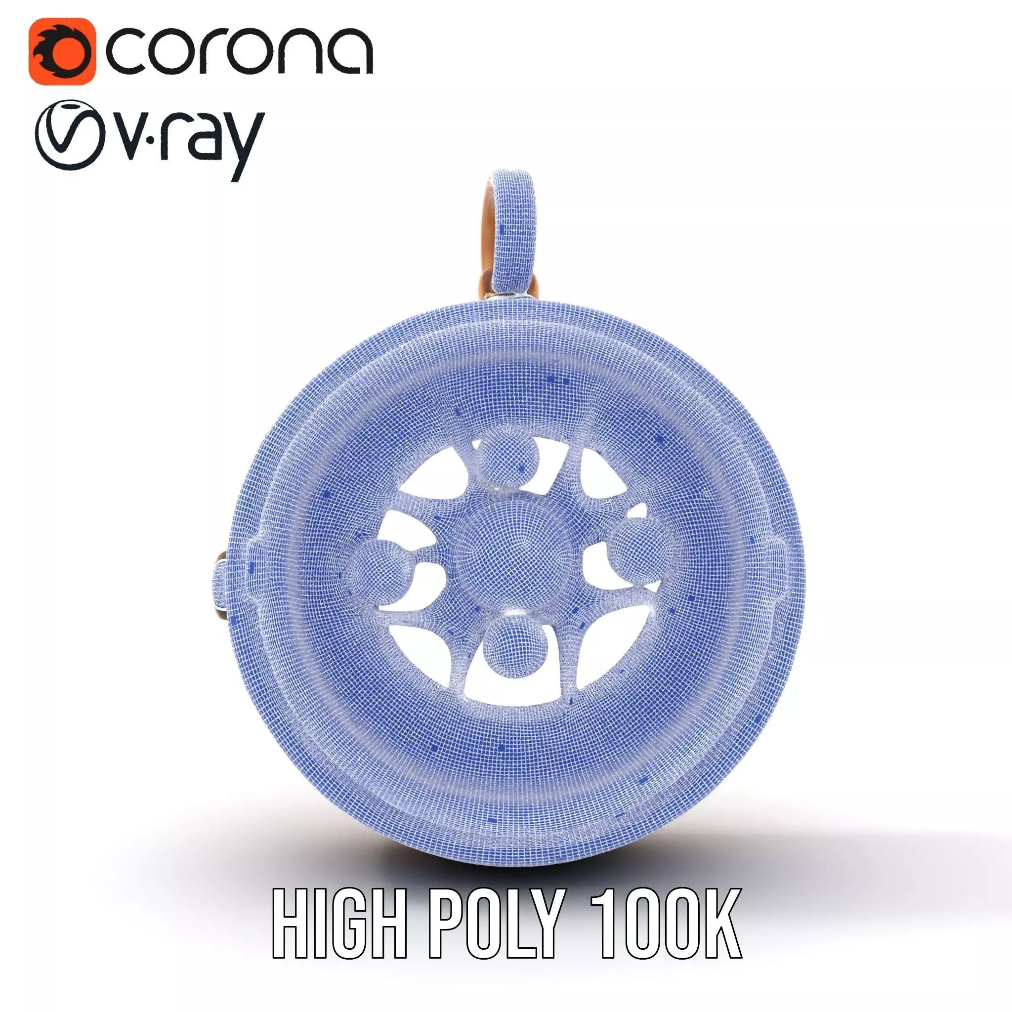 Antique Turquoise Pendant model pack Low-poly 3D model_27