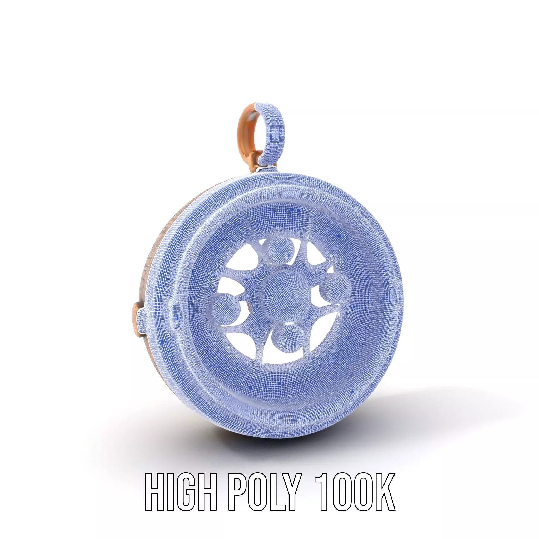 Antique Turquoise Pendant model pack Low-poly 3D model_5