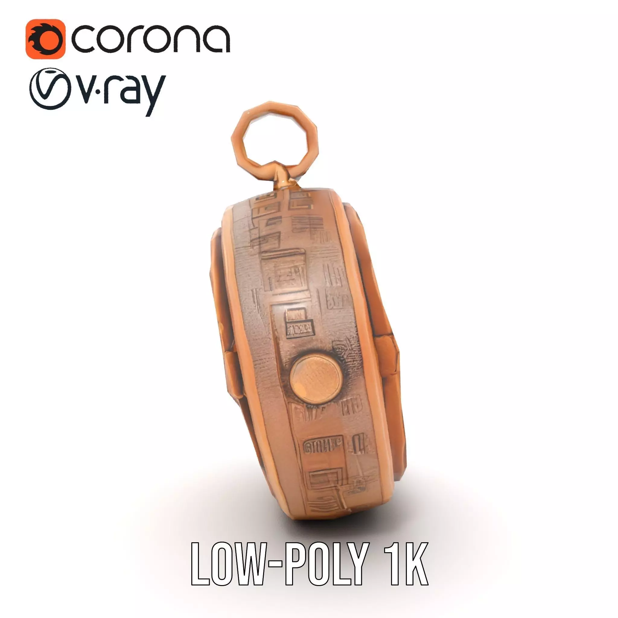 Antique Turquoise Pendant model pack Low-poly 3D model_20