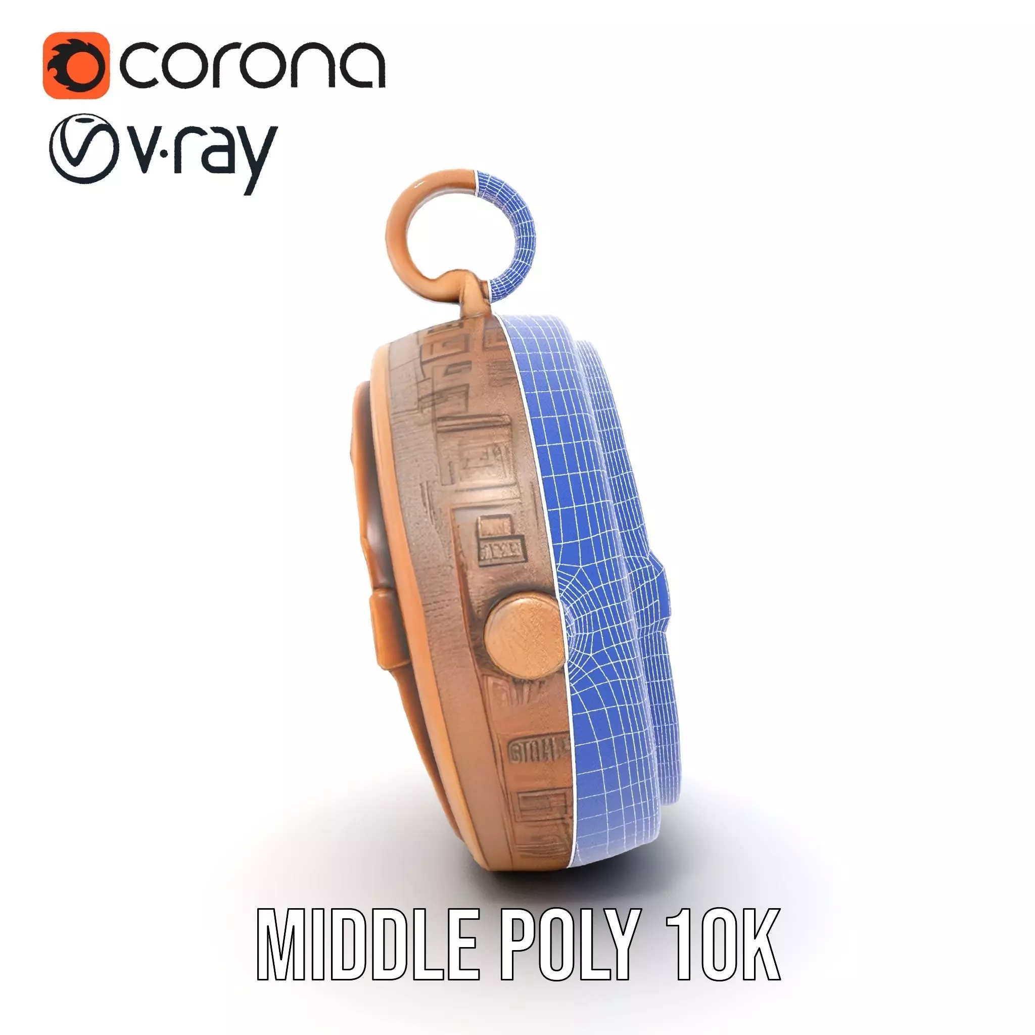 Antique Turquoise Pendant model pack Low-poly 3D model_22