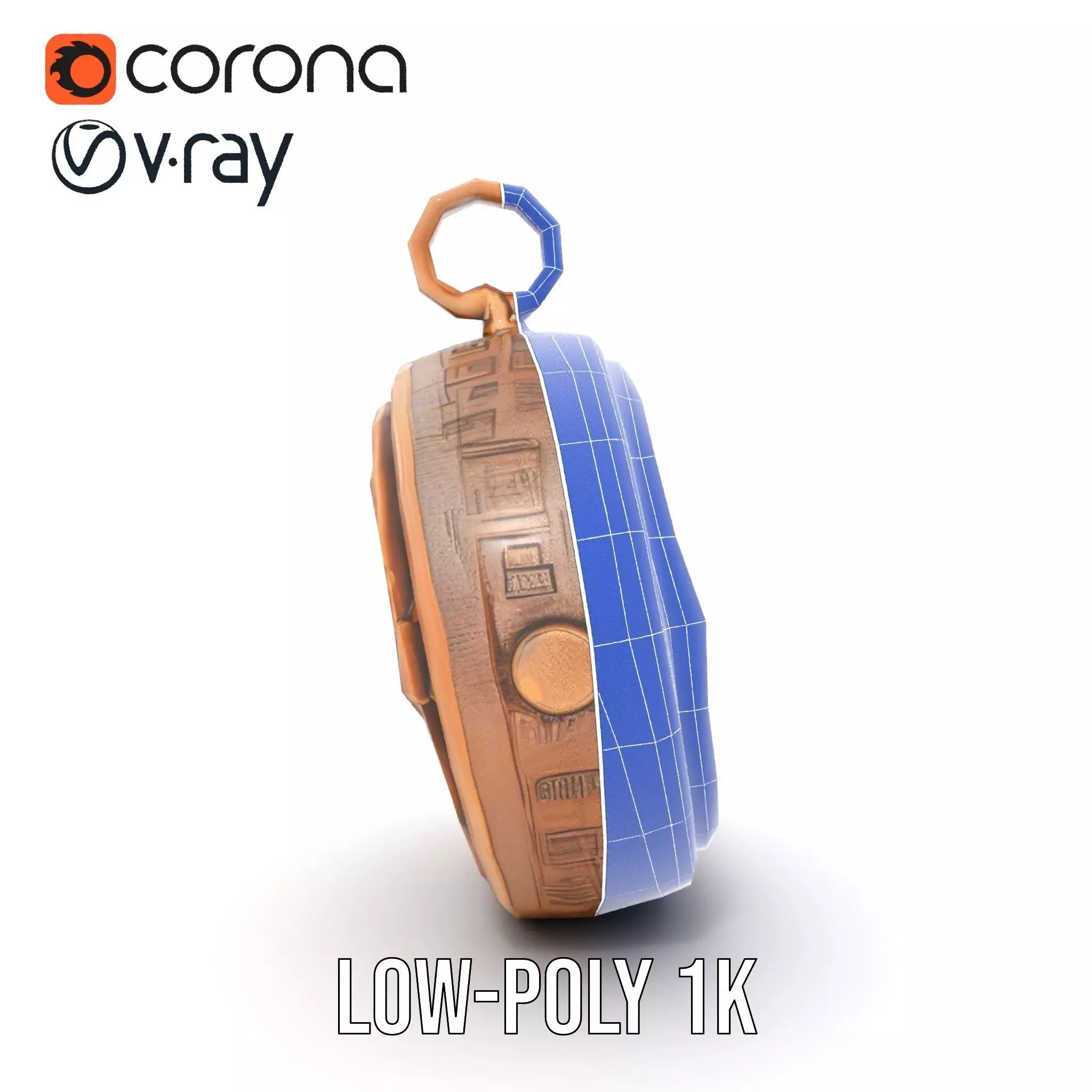 Antique Turquoise Pendant model pack Low-poly 3D model_23