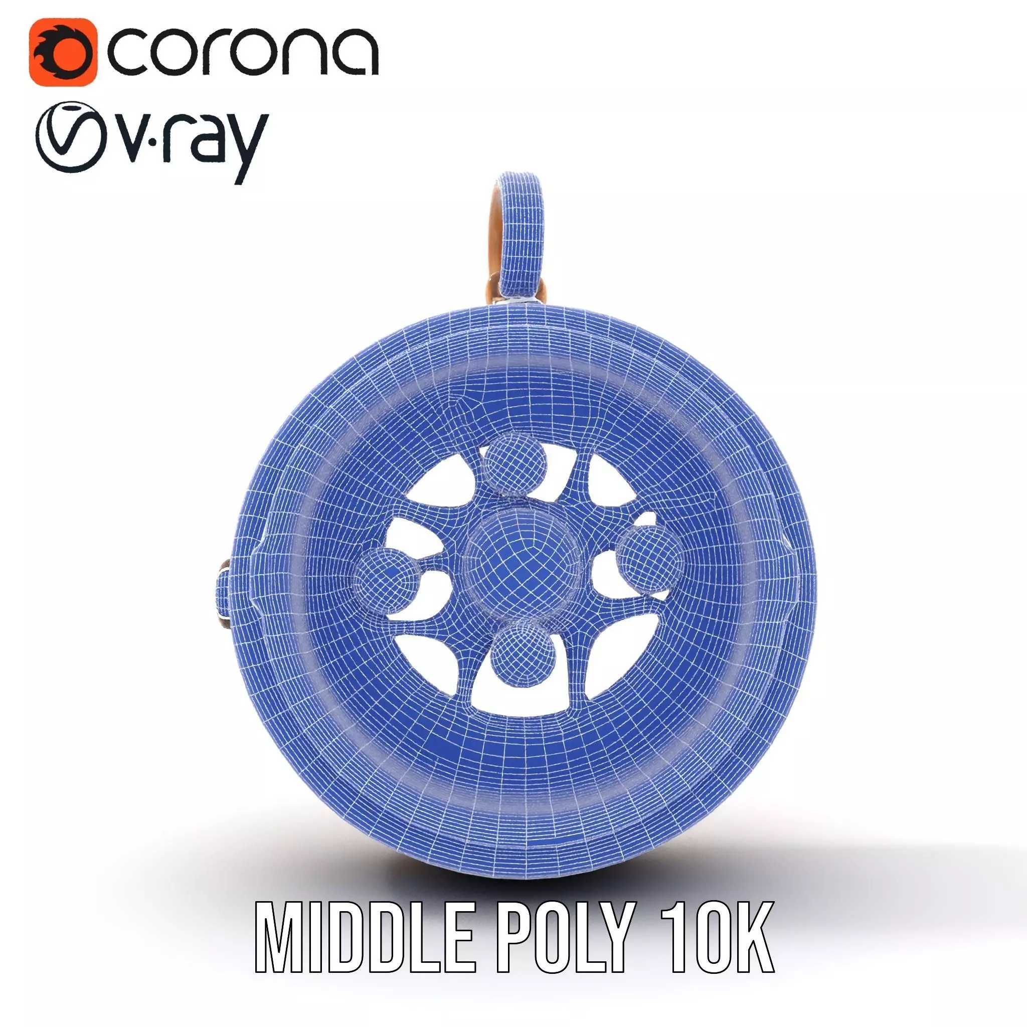 Antique Turquoise Pendant model pack Low-poly 3D model_12