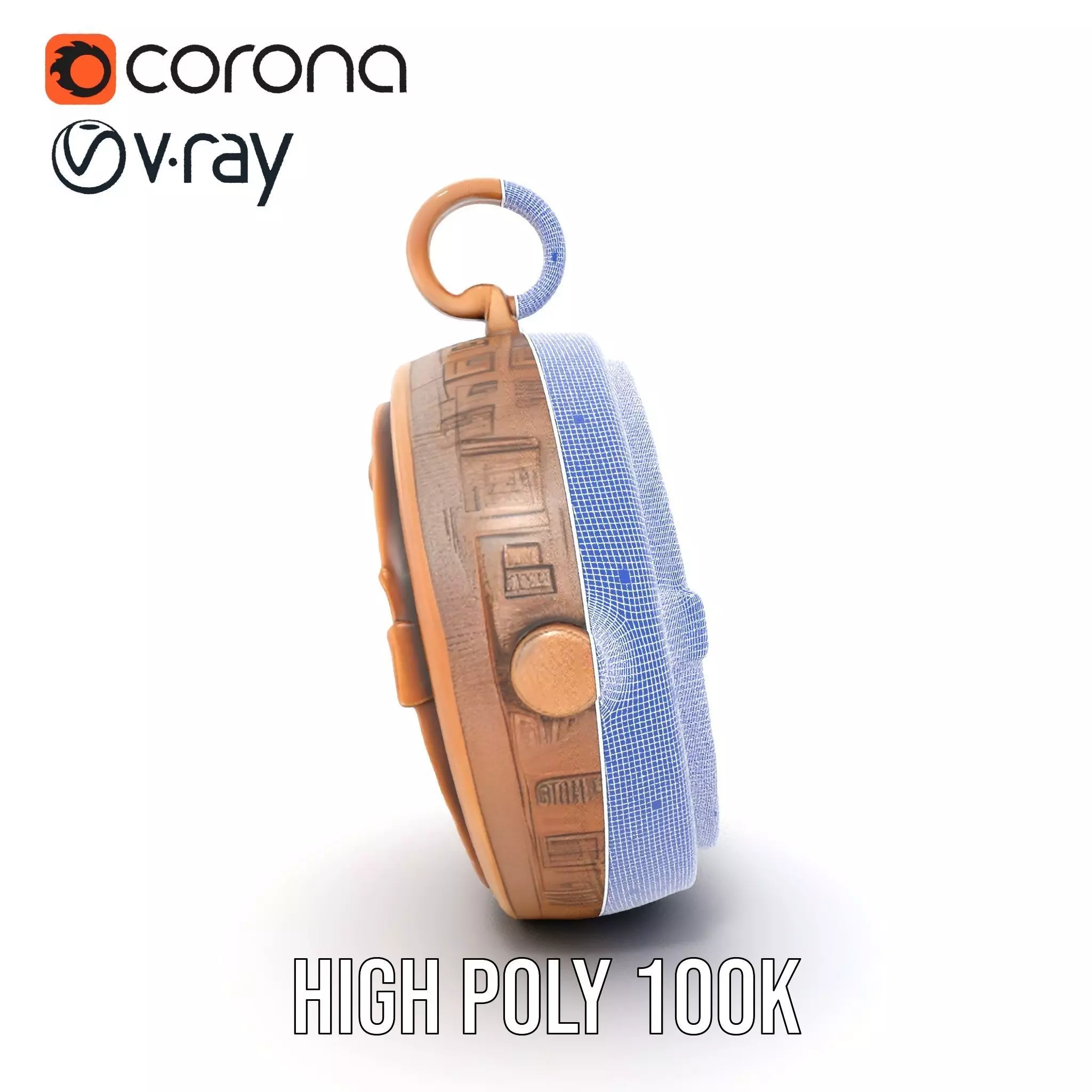 Antique Turquoise Pendant model pack Low-poly 3D model_35