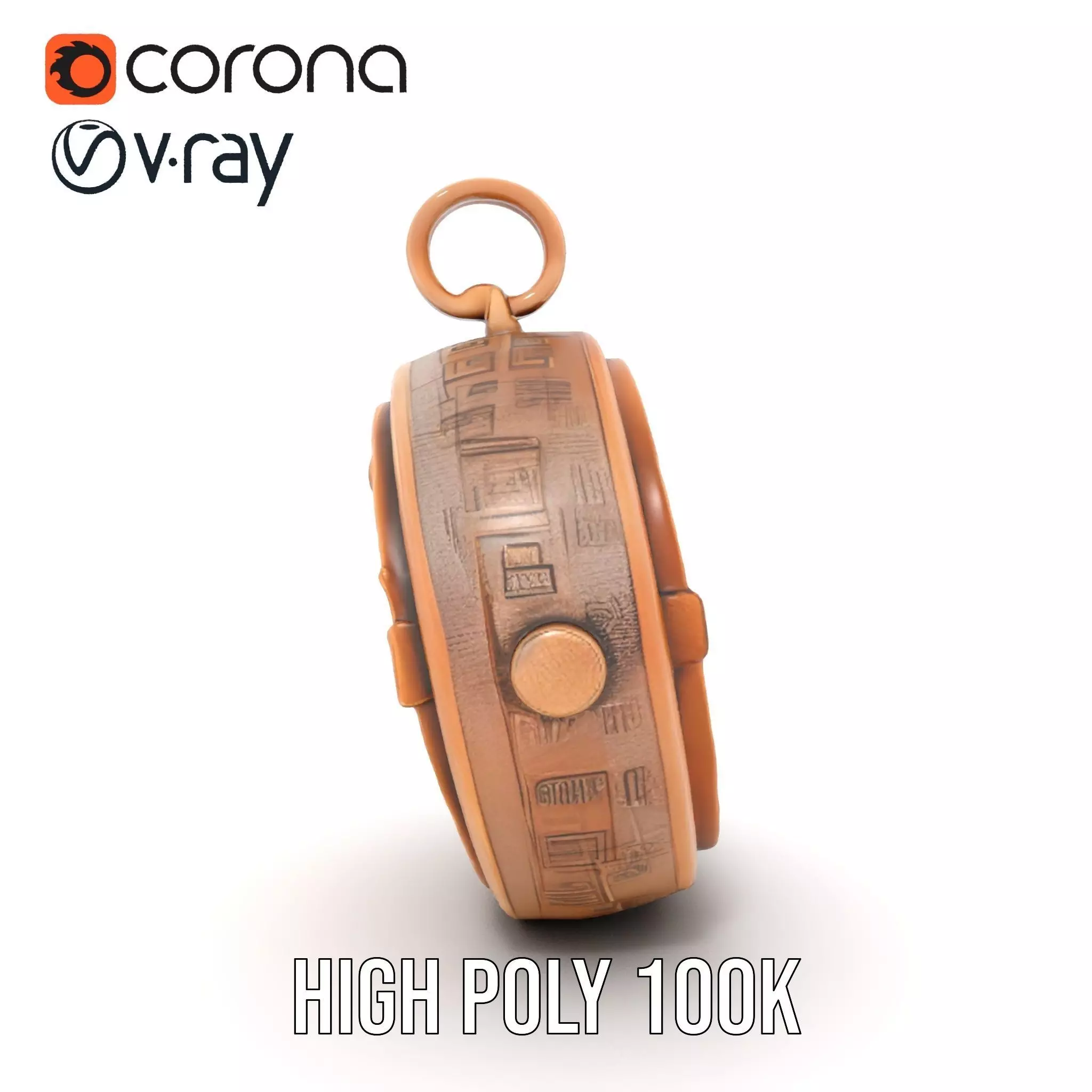 Antique Turquoise Pendant model pack Low-poly 3D model_34