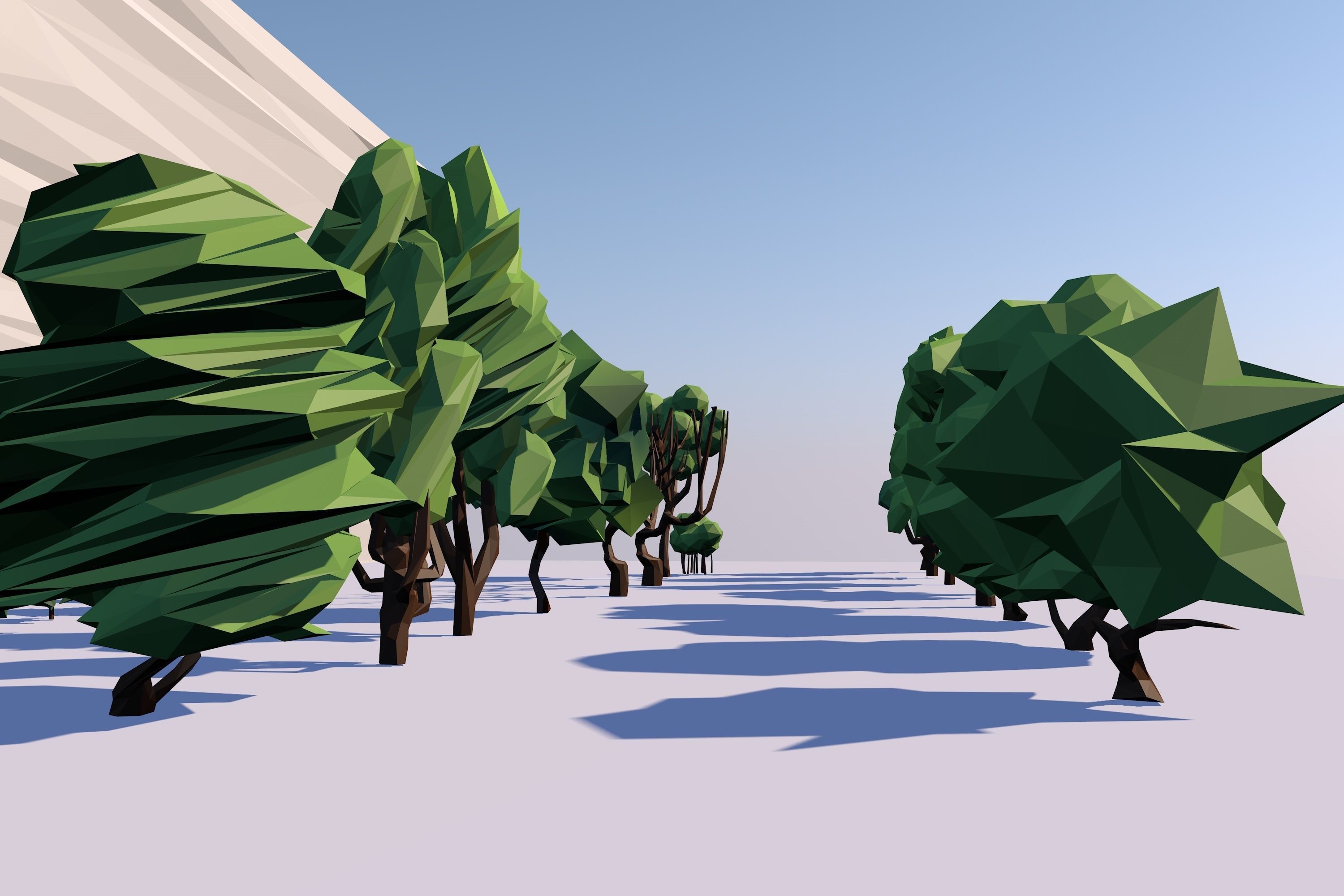 24 Trees Pack Low-poly 3D model_7
