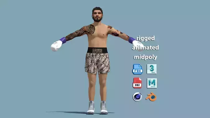 T-Pose Rigged Dillon Danis 3D model