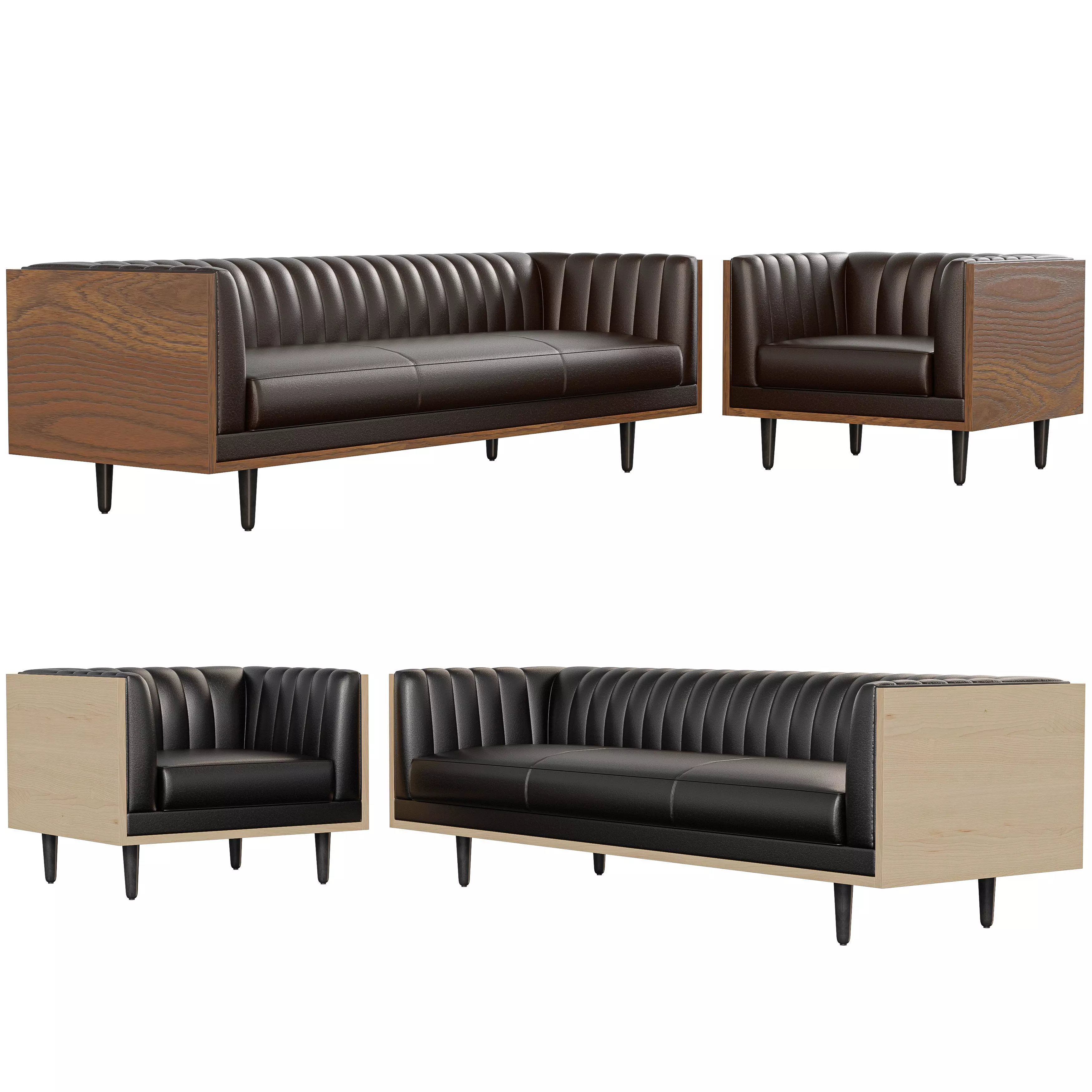 Qubic Sofa - Modular Modern Seating Low-poly 3D model_4