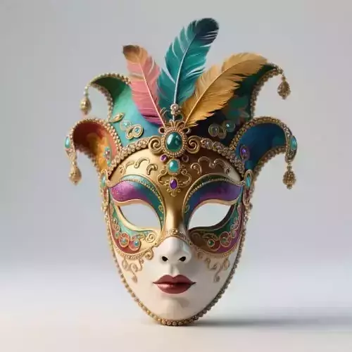 2465Venetian Carnival Mask Color 3D Model magic
