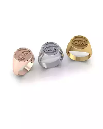 KIA logo signet gold ring 