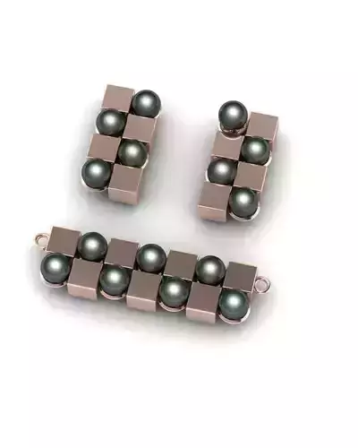 pearl jewelry set earring and pendant