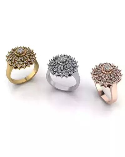 flower setting halo cluster jewelry ring 
