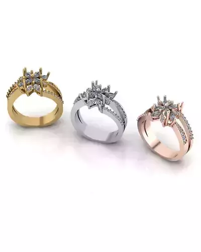 marquise and round engagement jewelry ring 
