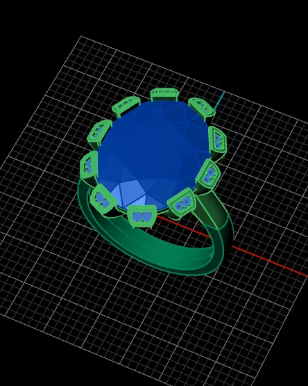 oval halo jewelry ring  3D print model_1