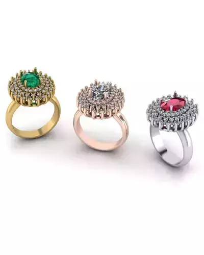 oval halo cluster setting jewelry ring 