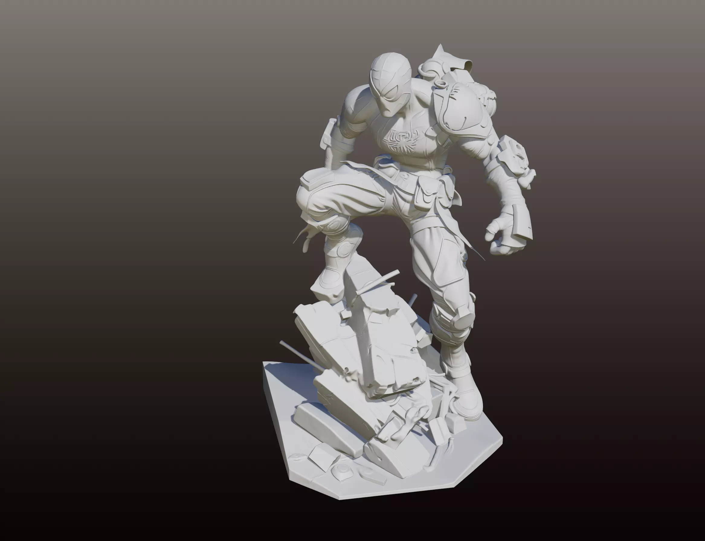 Spiderman Camo Suit STL Collectible 3D Model 3D print model_4