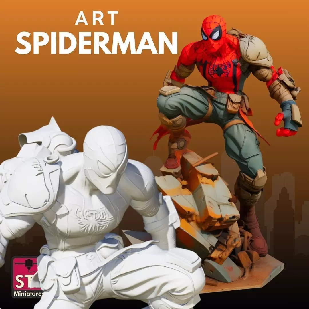 Spiderman Camo Suit STL Collectible 3D Model 3D print model_5