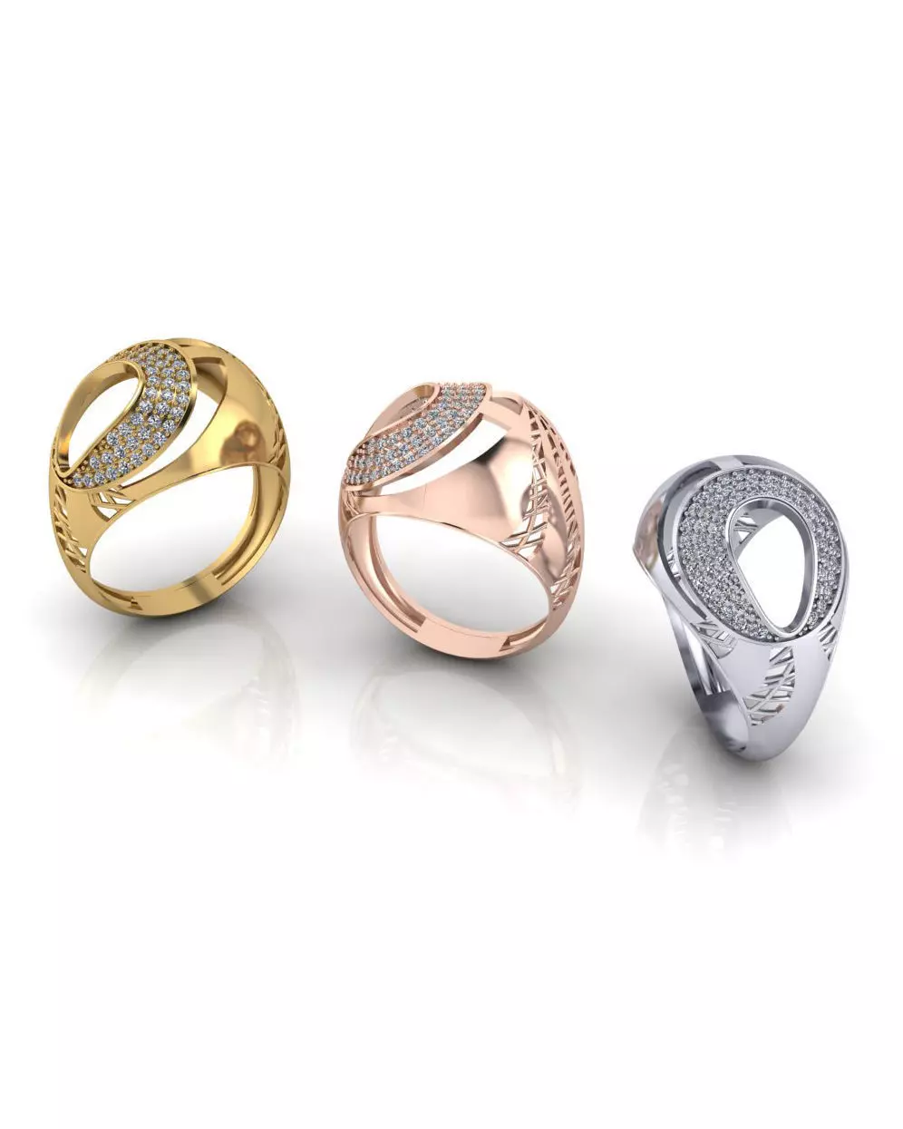 pave setting jewelry ring 3D print model