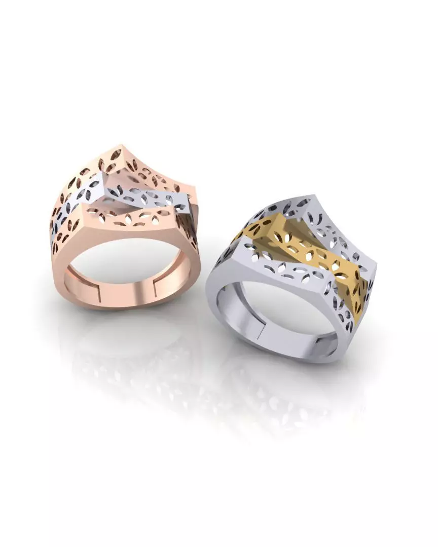 2 part gold ring 3D print model