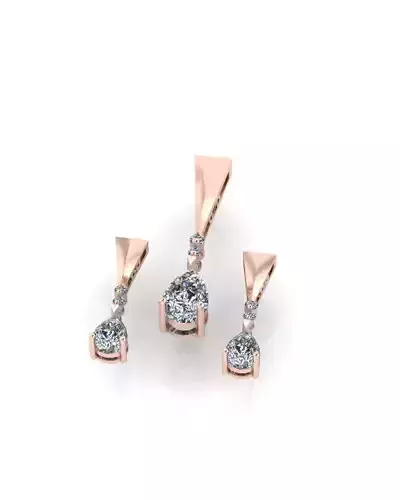 pear jewelry set earring and pendant