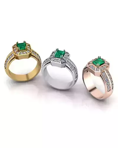emerald halo engagement jewelry ring 