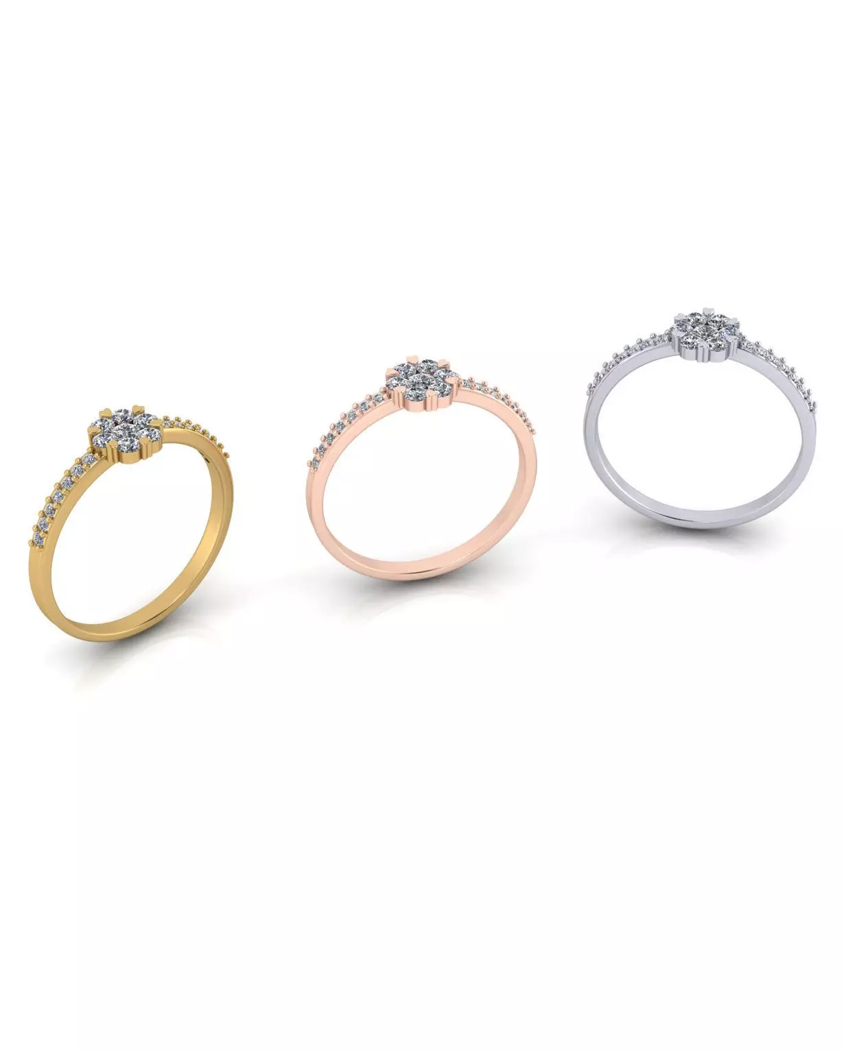 flower setting engagement jewelry ring  3D print model_0