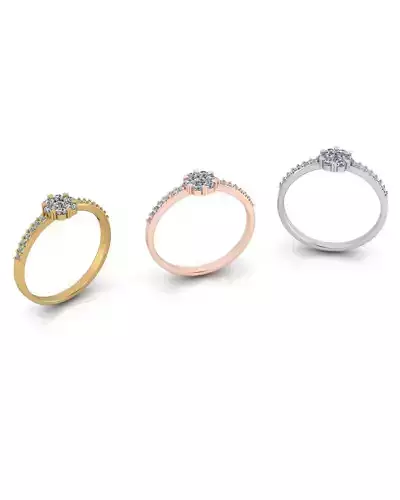 flower setting engagement jewelry ring 