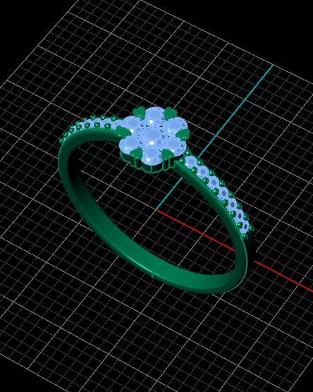 flower setting engagement jewelry ring  3D print model_1