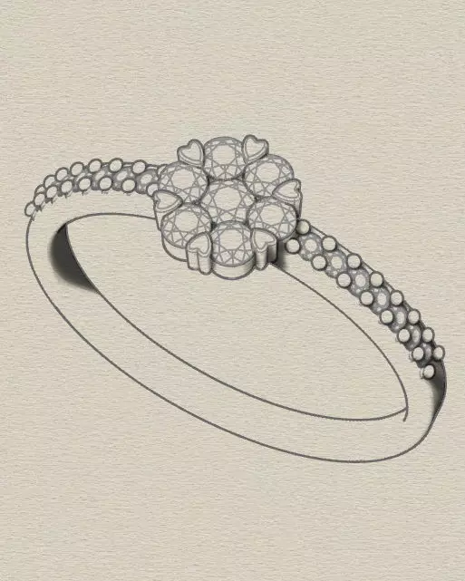 flower setting engagement jewelry ring  3D print model_4