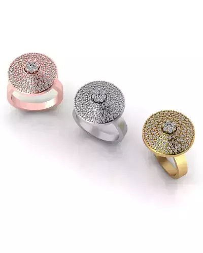 flower setting halo diamond jewelry ring 